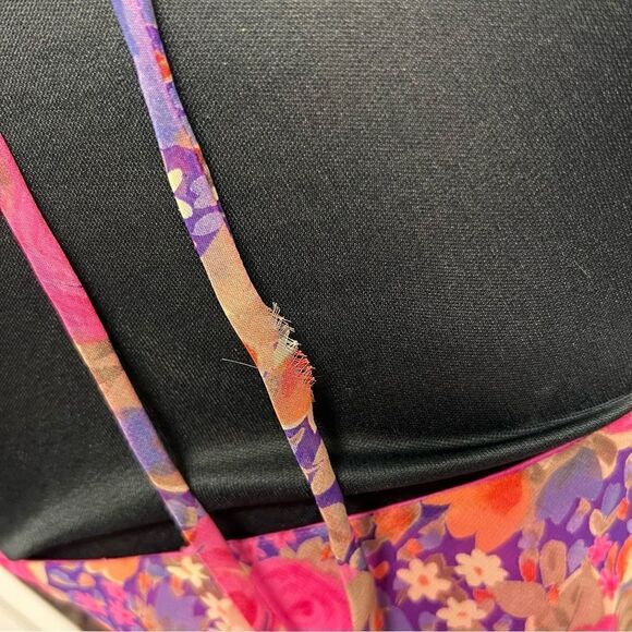 NWT vintage Y2K Rampage slip dress purple, pink, orange sheer floral print sz M - Picture 12 of 15